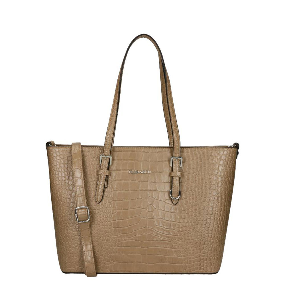 Flora & Co Shoulder Bag Shopper Croco Taupe