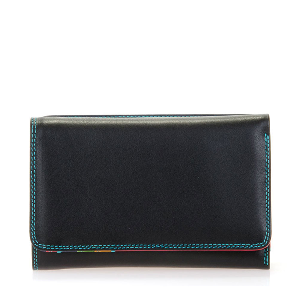 Mywalit Medium Tri-Fold Wallet Outer Zip Portemonnee Black/ Pace - Dames portemonnees