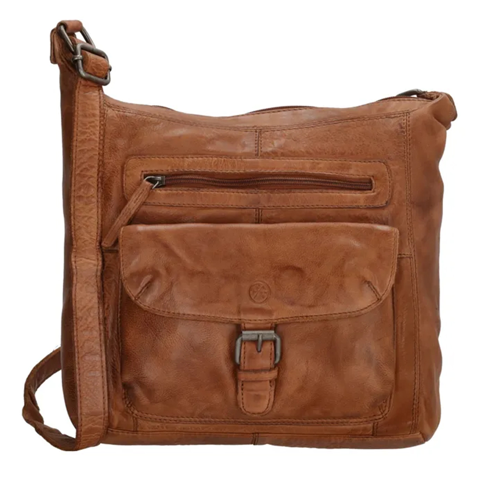 Hide & Stitches Paint Rock Schoudertas - Cognac