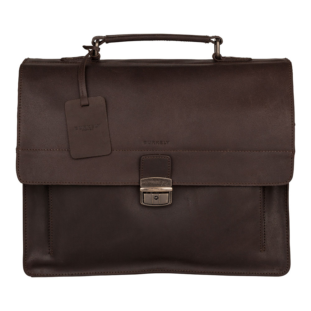 Burkely Scott Vintage Briefcase 2 Compartment dark brown Aktetas online kopen