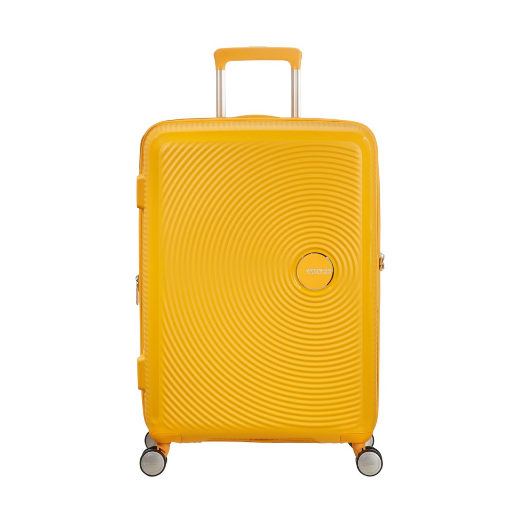 American Tourister Soundbox Spinner 67 Expandable Golden Yellow - Harde koffers