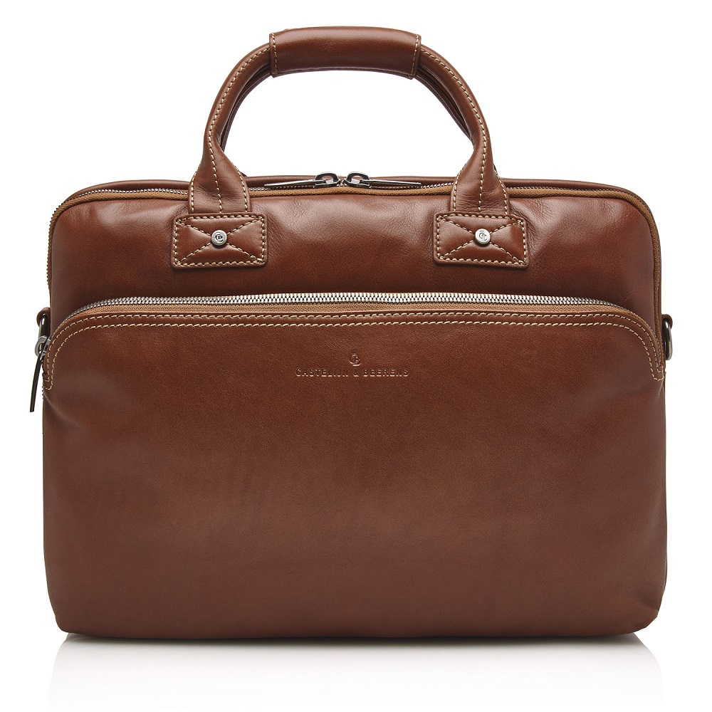 Castelijn & Beerens Firenze Business 3-Vaks Laptoptas 15.6'' Licht Bruin