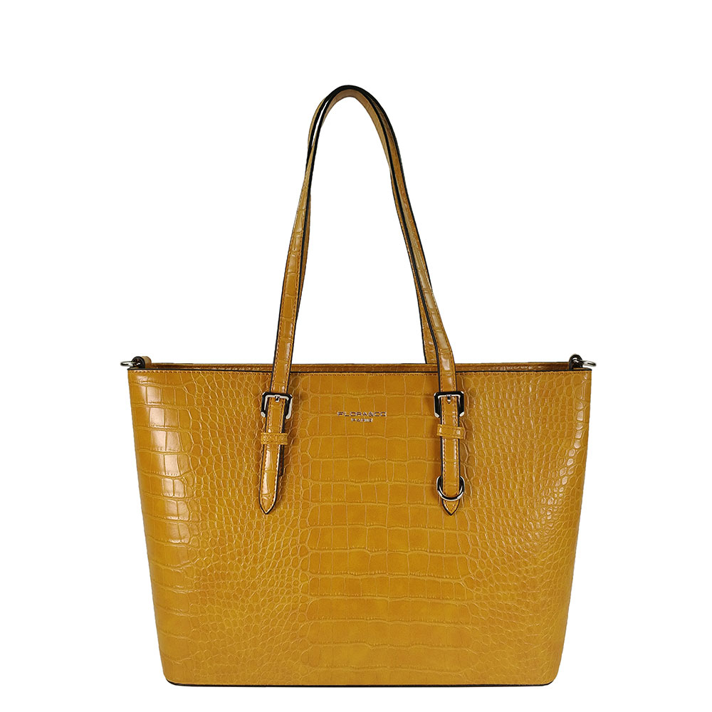 Flora Co Shoulder Bag Shopper Croco Yellow