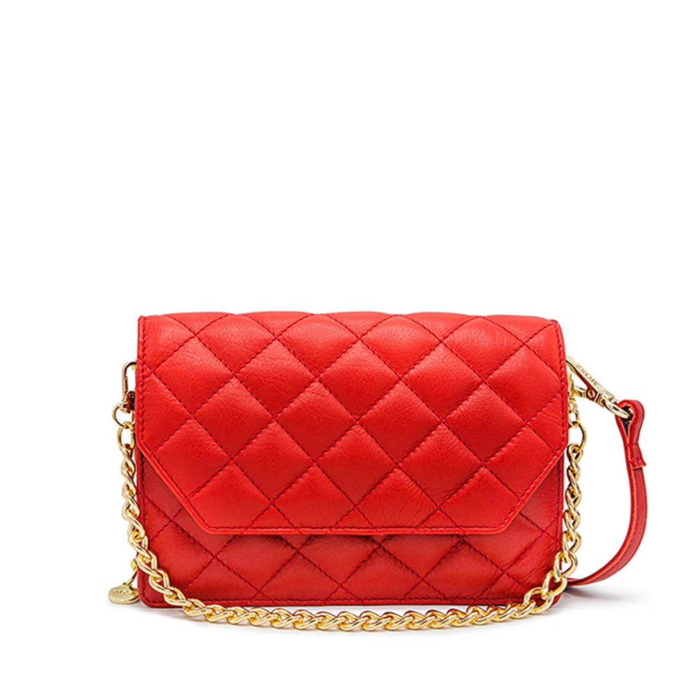 MOSZ Krisbag Telefoontasje Quilted Red Shiny Gold
