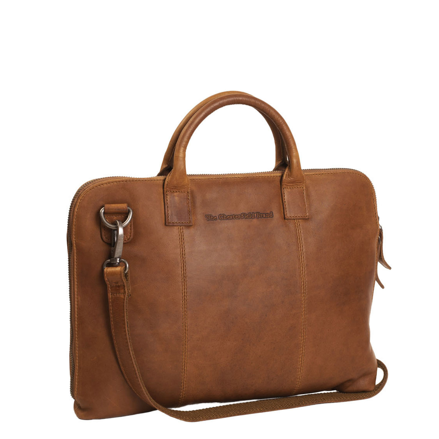 Chesterfield Harvey Laptoptas 14 Cognac - Leren laptoptassen