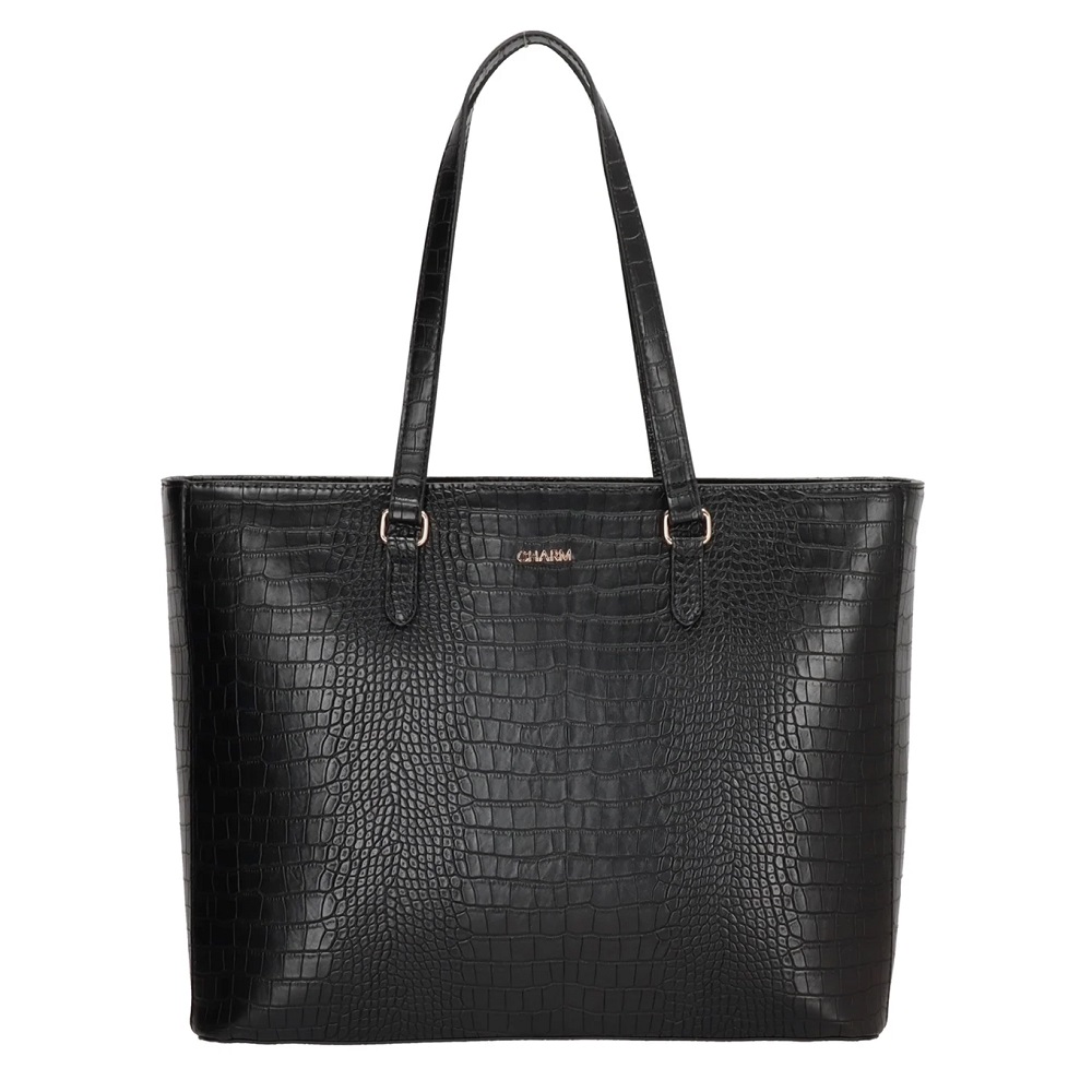 Charm London Midwood Shopper 15.6 Croco Black