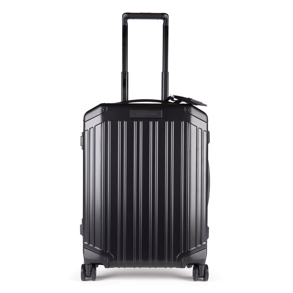 Piquadro Handbagage harde koffer / Trolley / Reiskoffer - Alu Slim - 55 cm - Zwart