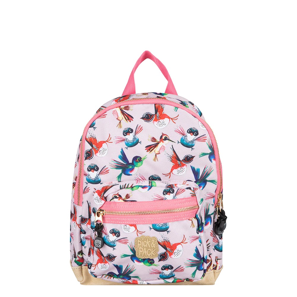 Pick & Pack Rugzak S Birds Soft Pink - Kinder rugtassen