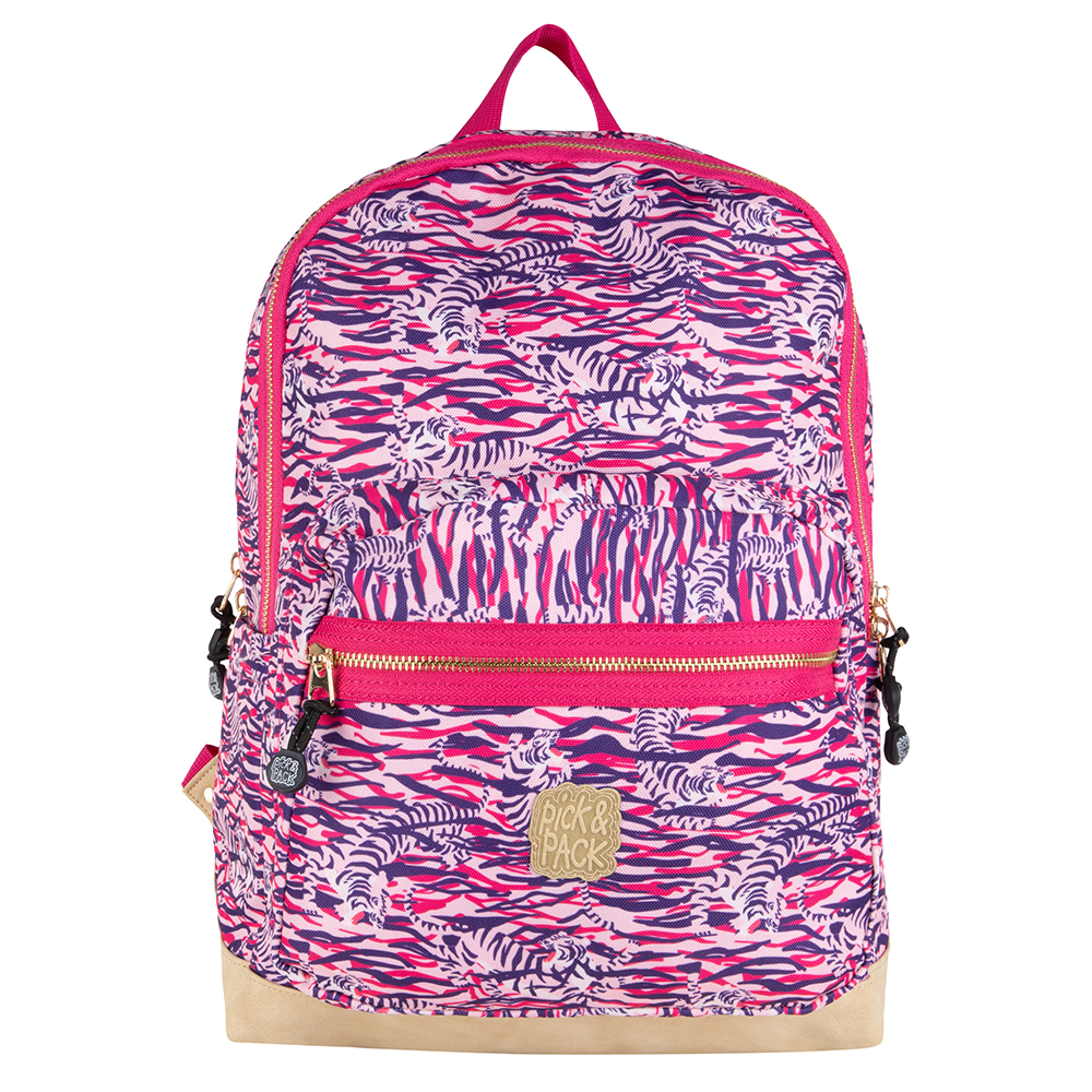 Pick & Pack Rugzak L Tiger Skin Rosa