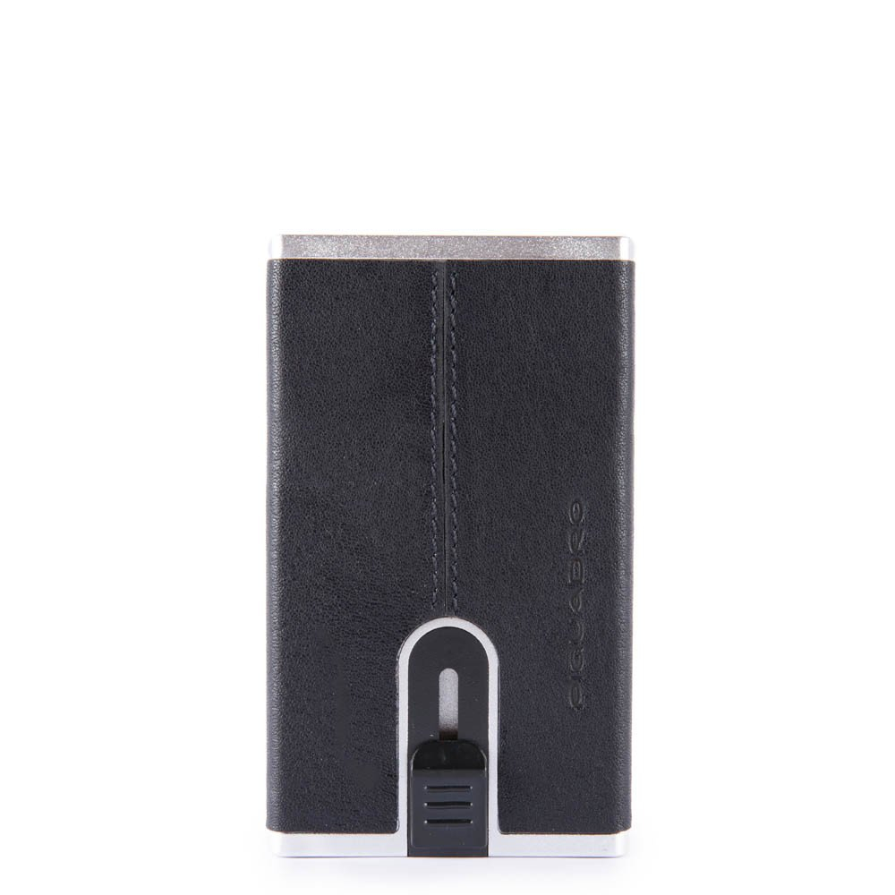 Piquadro Black Square Compact Wallet For Banknotes And Creditcards Dark Blue