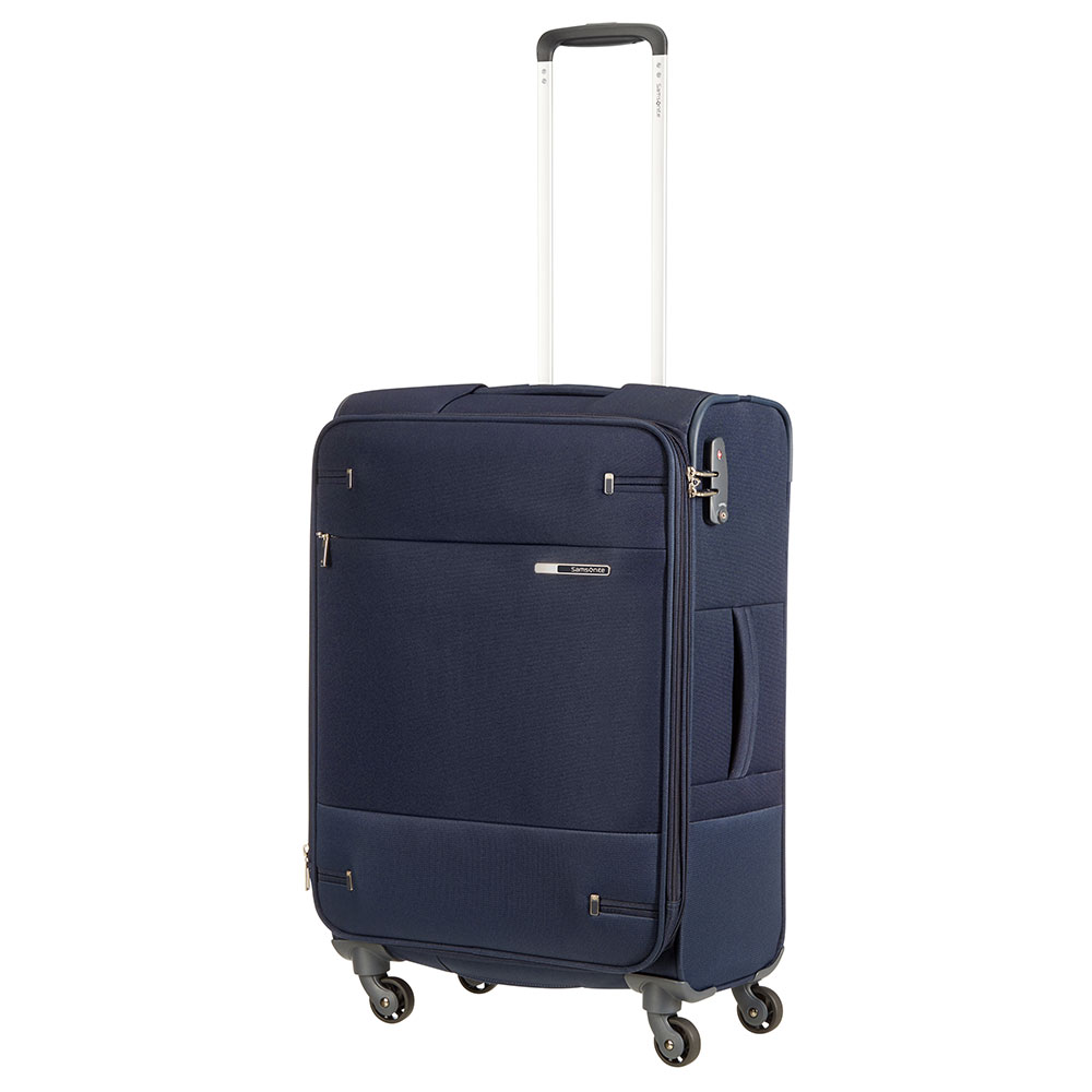 Samsonite Base Boost Spinner 66 Expandable Navy Blue - Zachte koffers
