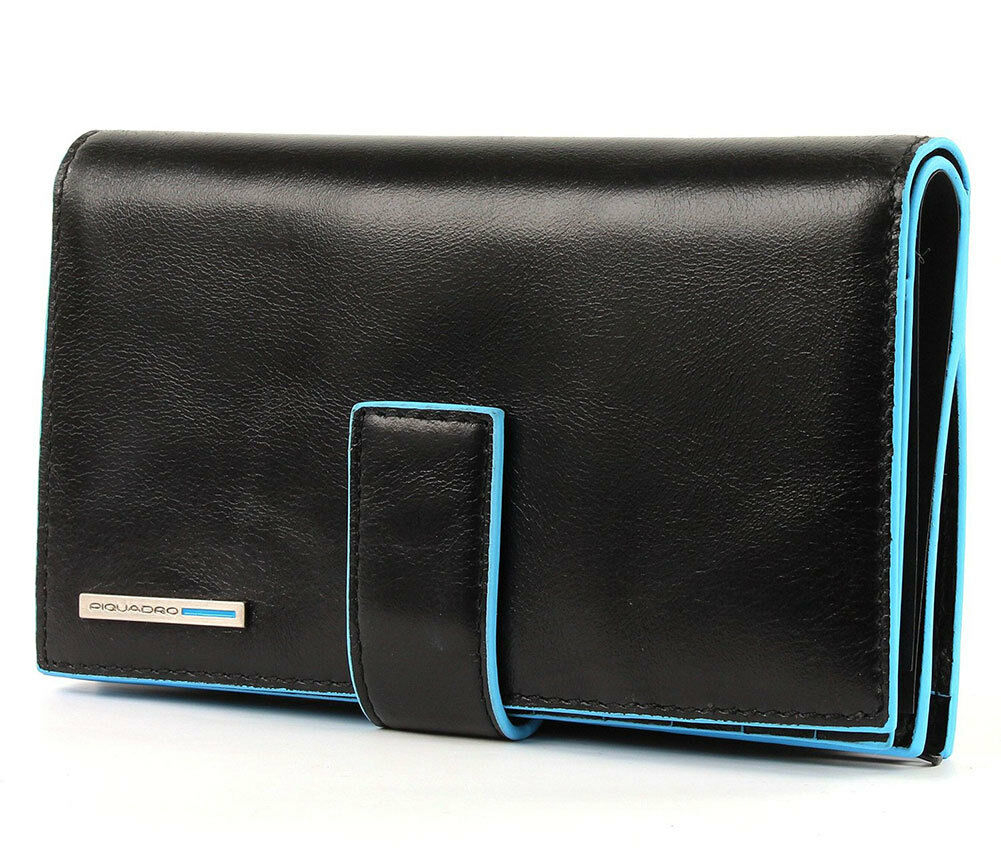 Piquadro Blue Square Women Wallet Black - Dames portemonnees