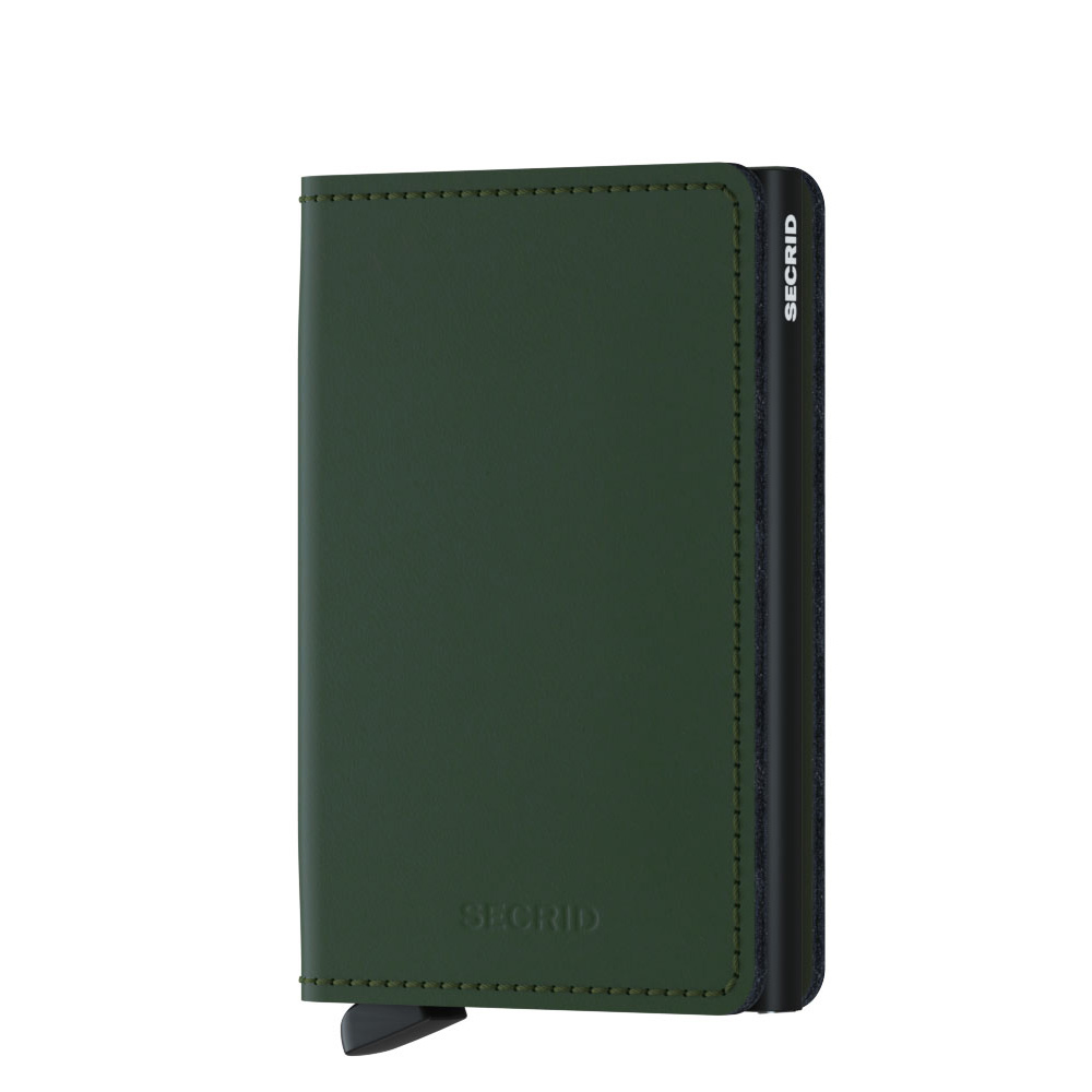 Secrid Slim Wallet Portemonnee Matte Green Black - Dames portemonnees