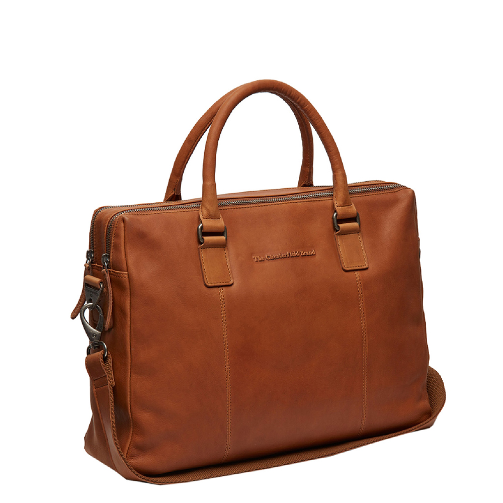 The Chesterfield Brand Leren Laptoptas Cognac Salvador
