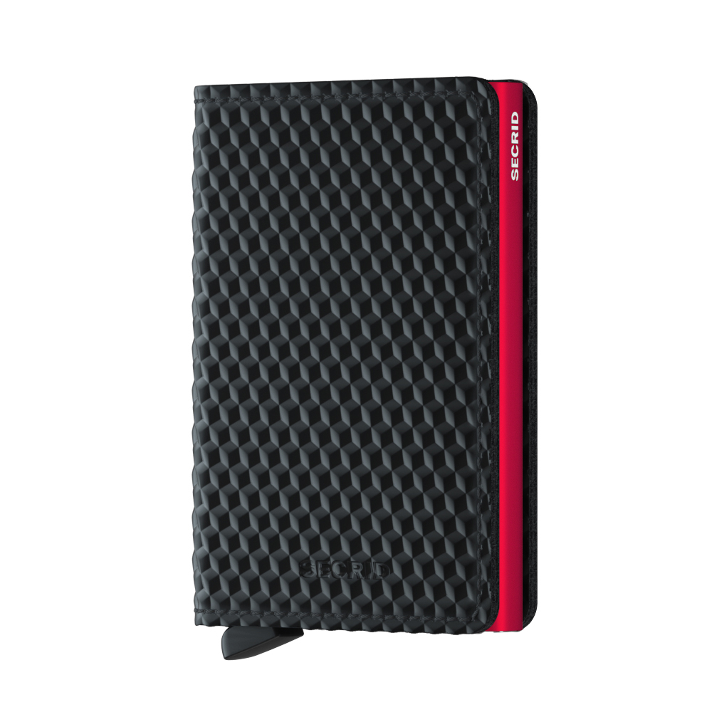 Secrid Slim Wallet Portemonnee Cubic Black - Red - Dames portemonnees