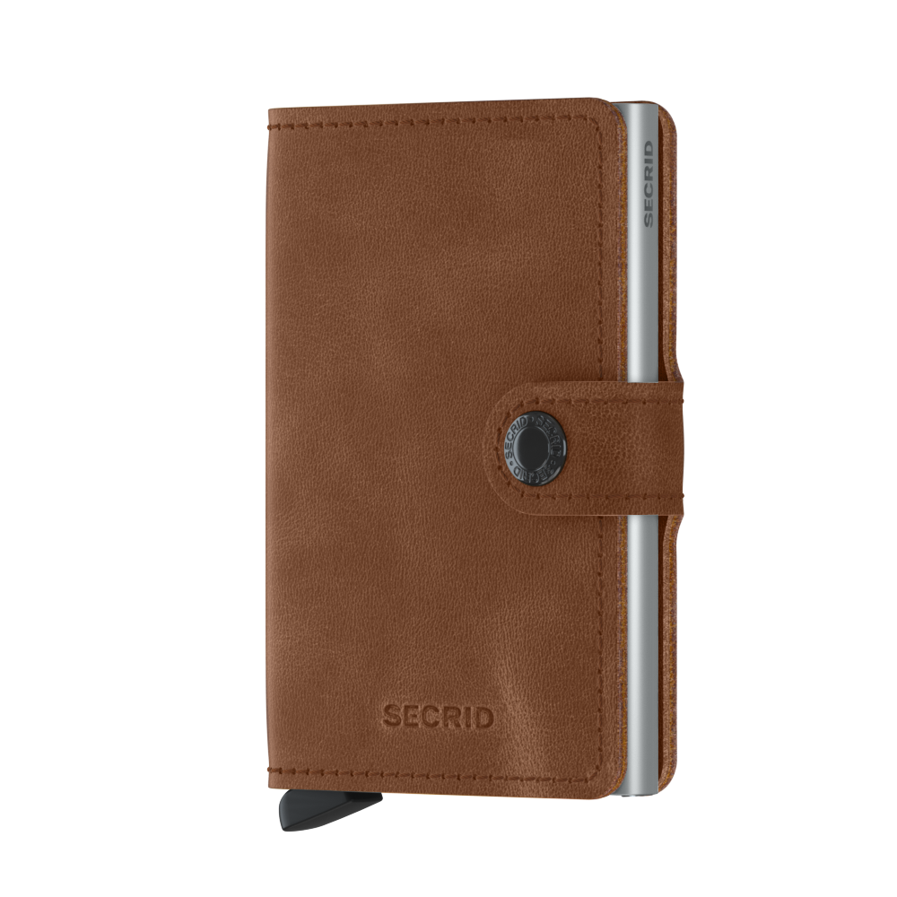 Secrid Mini Wallet Portemonnee Vintage Cognac Silver - Dames portemonnees