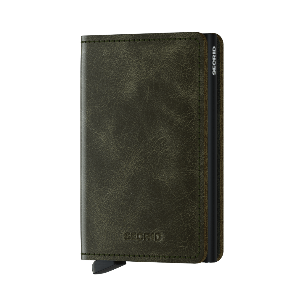 Secrid Slim Wallet Portemonnee Vintage Olive - Black