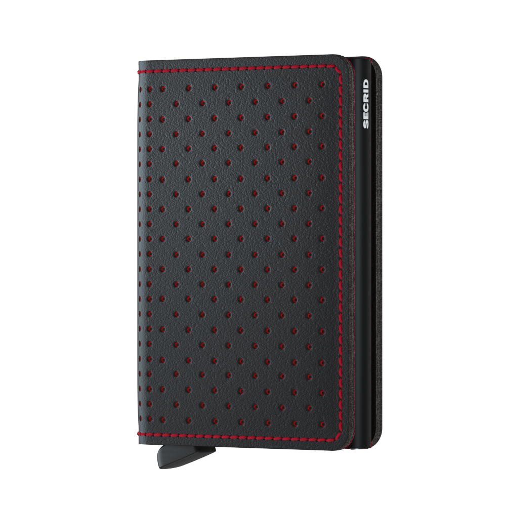 Secrid Slim Wallet Portemonnee Perforated Black-Red