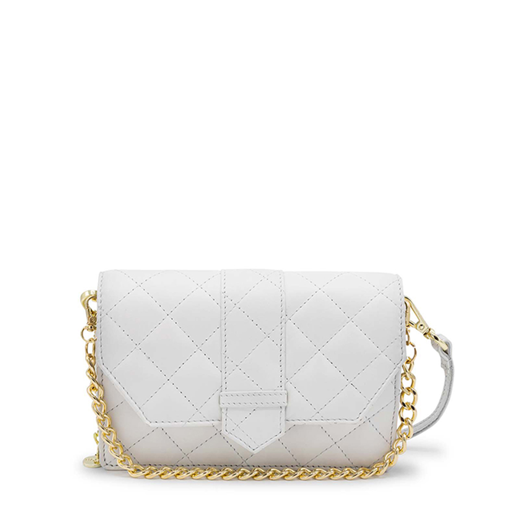 MOSZ Krisbag Telefoontasje Quilted Off White Shiny Light Gold
