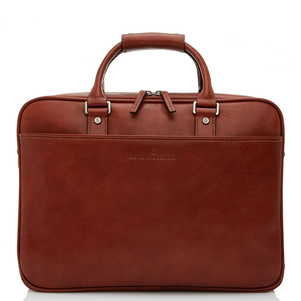 Castelijn & Beerens Verona Business 3-Vaks Laptoptas 15.6'' Licht Bruin - Laptop schoudertassen