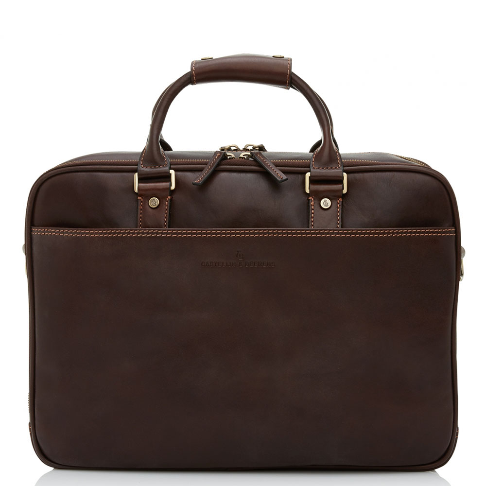 Castelijn & Beerens Verona Business 3-Vaks Laptoptas 15.6'' Mocca - Laptop schoudertassen
