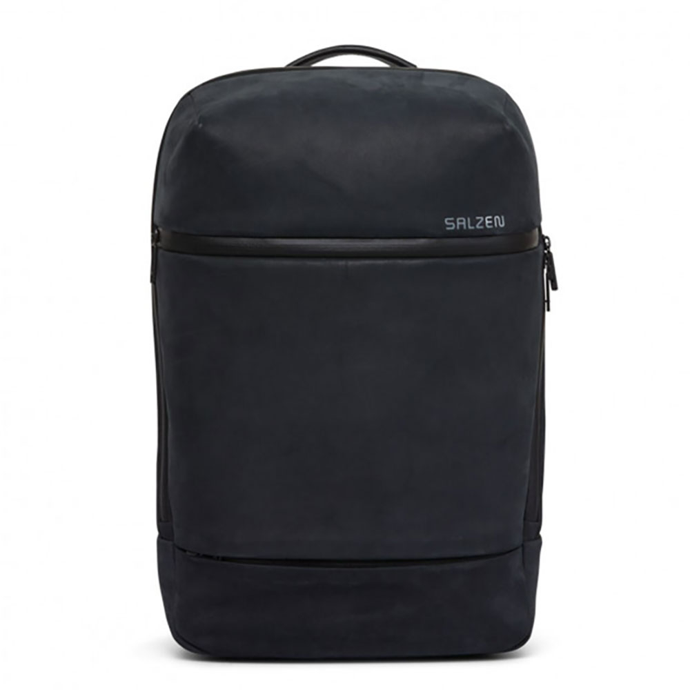 Salzen Savvy Leather Daypack Backpack Charcoal Black