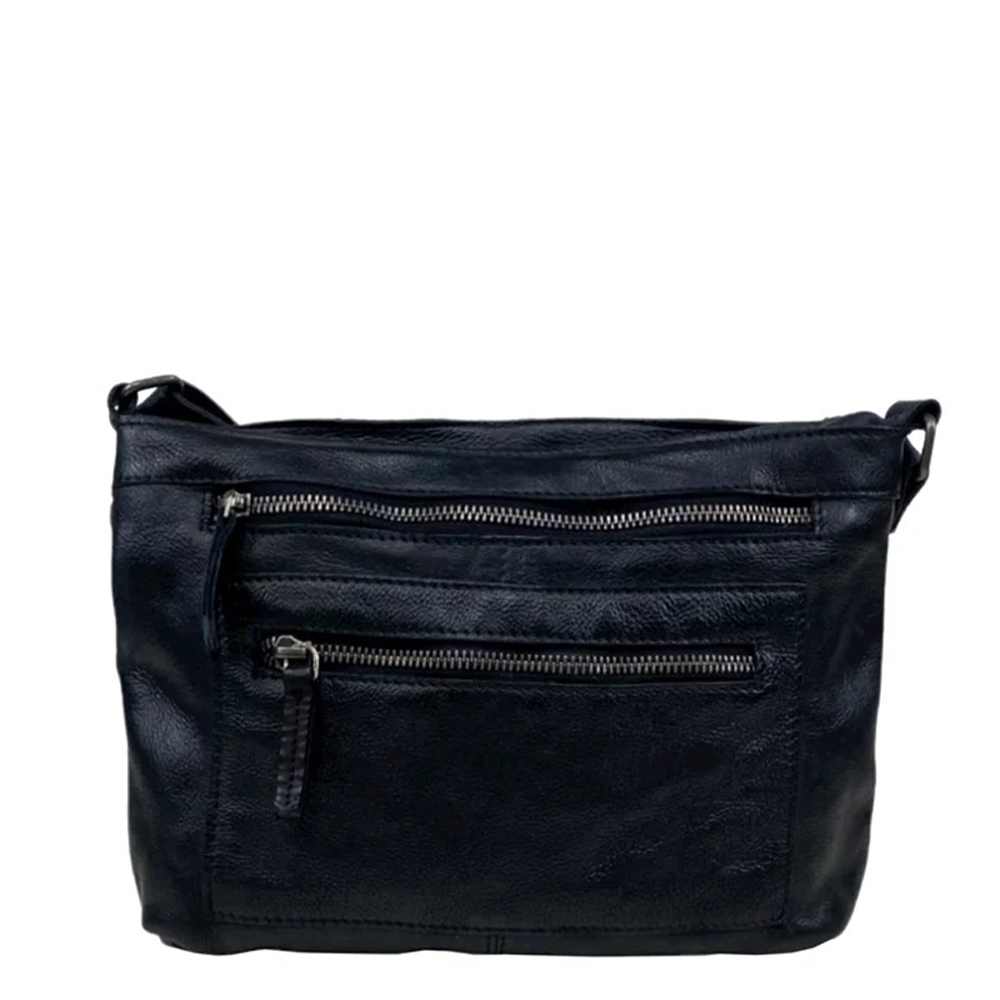 DSTRCT Kleine Schoudertas / Crossbody Tas  Dames -  Leer - Harrington Road     -  Zwart